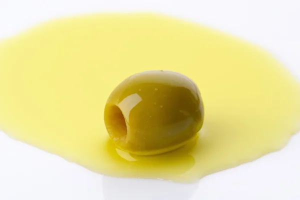 Pitted green olive — Stock Photo, Image