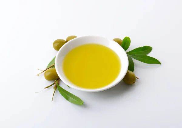 Bowl of olive oil — Stock Photo, Image