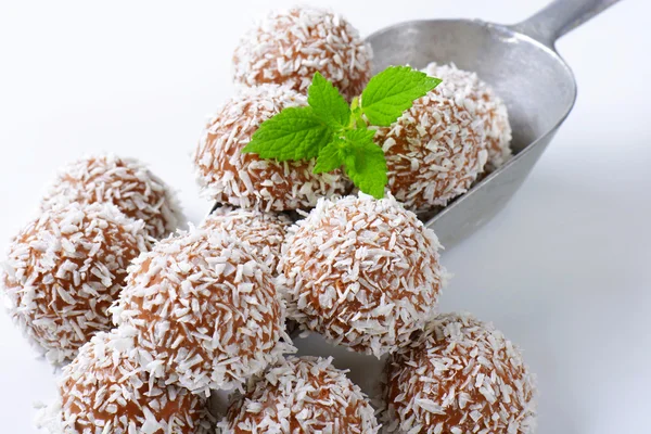 Chocolate coconut truffles — Stock Photo, Image