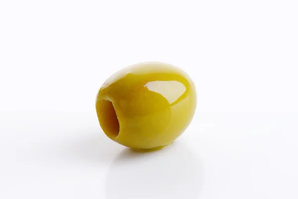 Pitted green olive — Stock Photo, Image