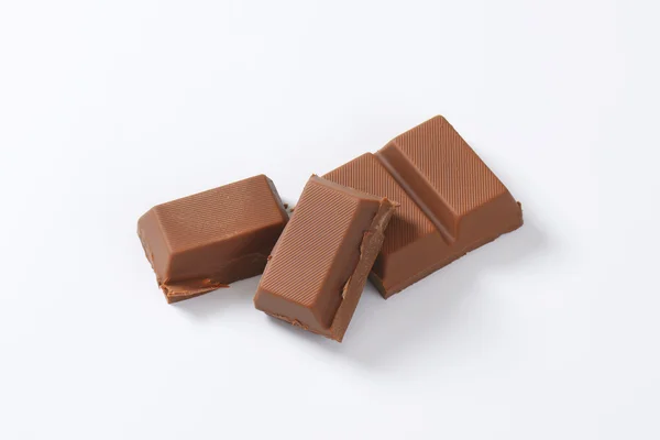 Stukken van chocolade — Stockfoto