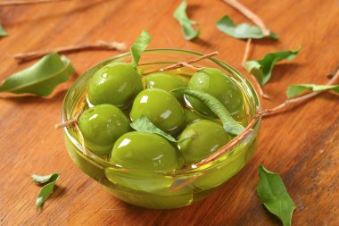 Green olives in oil