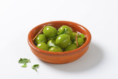 Green olives in oil