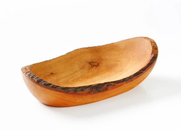 올리브 나무 손으로 만들어진 자연 지 그릇 — 스톡 사진