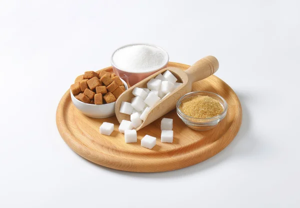 Various types of sugar — Stock Photo, Image