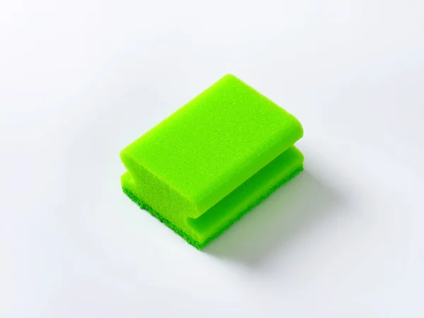 Green kitchen sponge — Stock Photo, Image