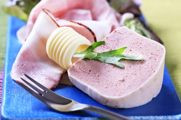 Liver pate and bacon — Stock Photo, Image