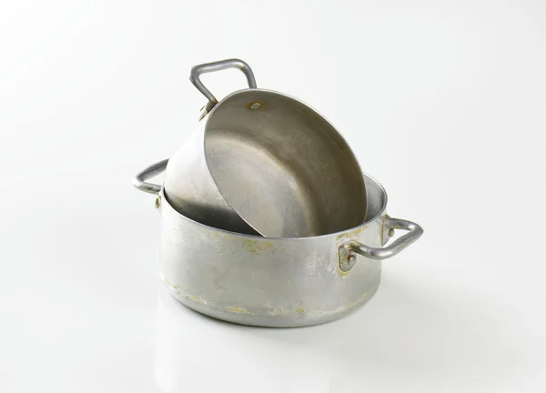 Old saucepans — Stock Photo, Image