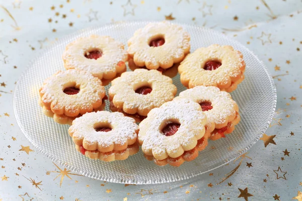 Jam shortbread cookies — Stock Photo, Image