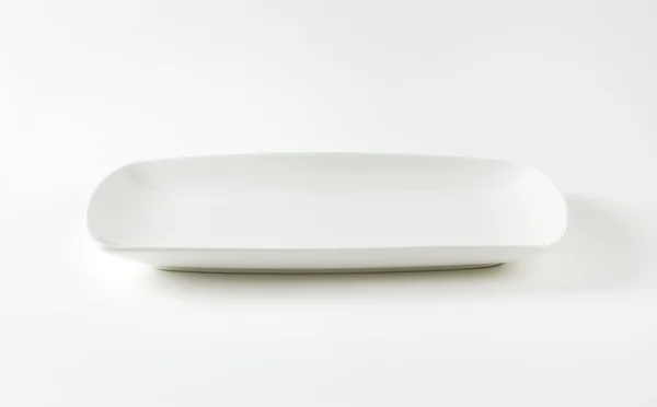 Rectángulo placa de porcelana blanca — Foto de Stock