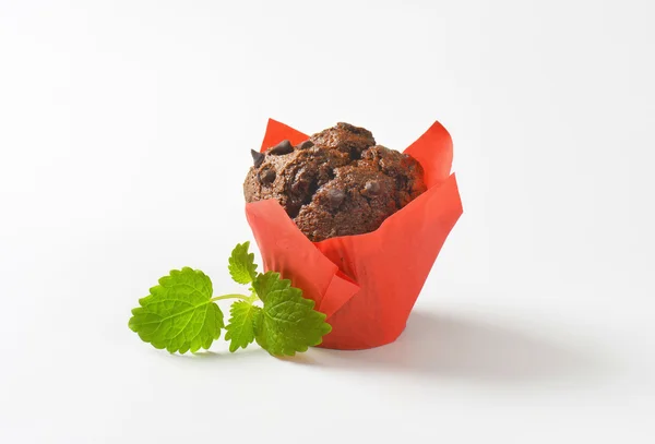 Dvojitý čokoládový muffin — Stock fotografie