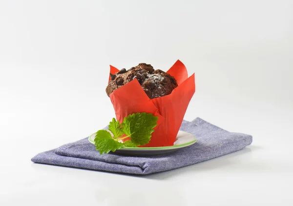 Double chocolate muffin — Stock Photo, Image