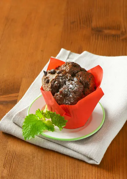Double chocolate cupcake — Stock Photo, Image