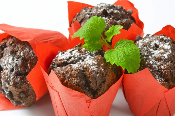 Dark chocolate cupcakes — Stock Photo, Image