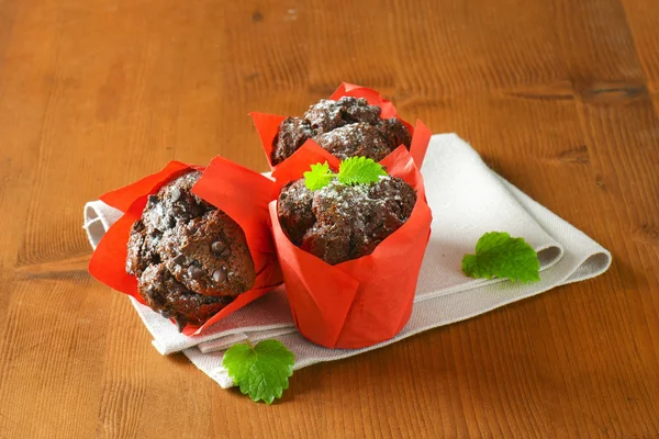 Double chocolate cupcakes — Stock Photo, Image