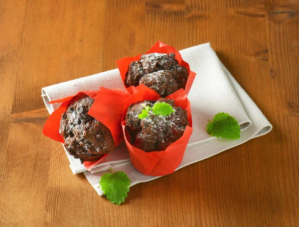 Double chocolate cupcakes — Stock Photo, Image