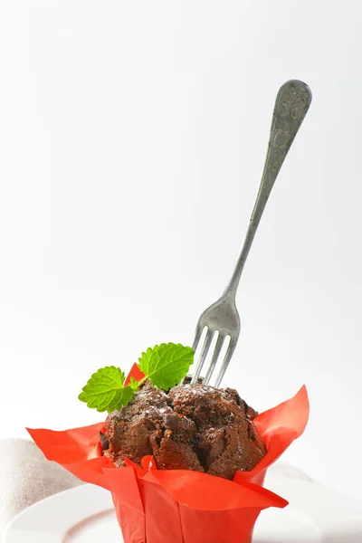 Dvojitý čokoládový muffin — Stock fotografie