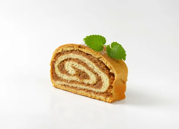 Walnut roll slice — Stock Photo, Image
