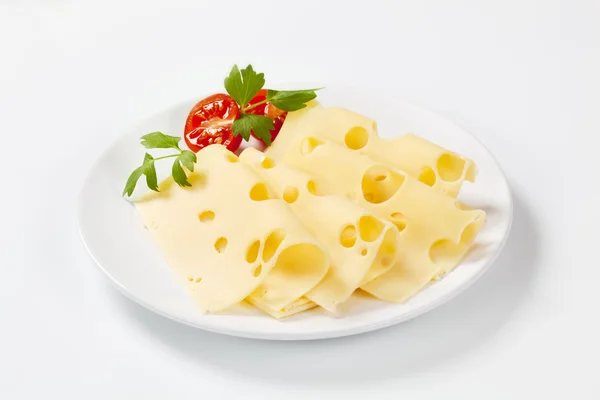 Slices of Swiss cheese — Stock Photo, Image