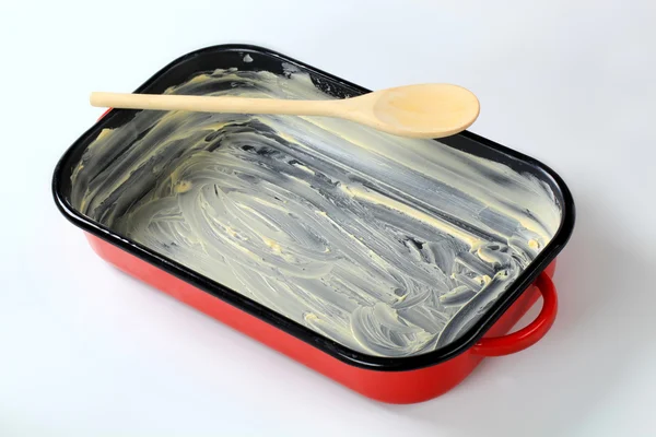 Buttered baking pan — Stock Photo, Image