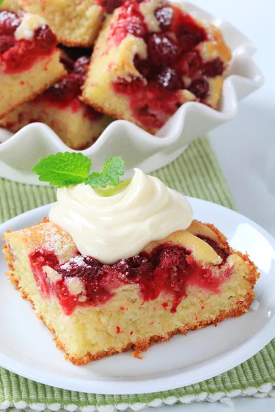 Raspberry sponge cake — Stock Photo, Image