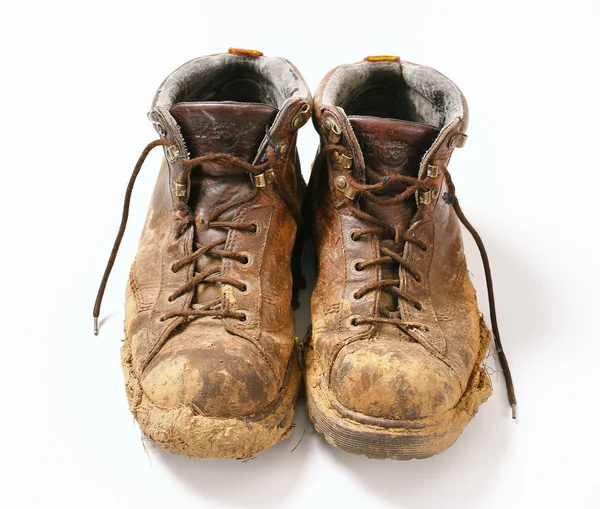 Brown Muddy boots — Stock Photo, Image