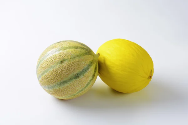 Cantaloupemelon och gul meloner — Stockfoto