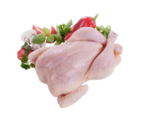 Raw chicken and vegetables — Stock Photo, Image
