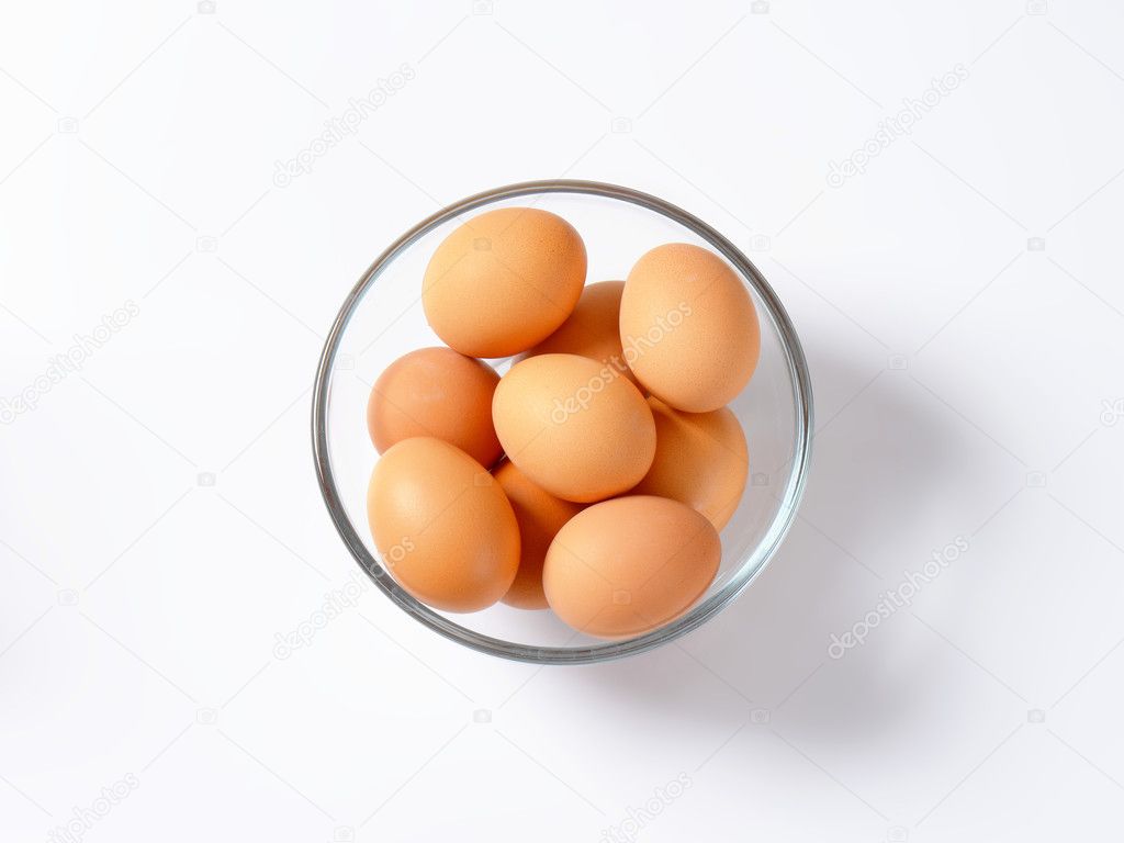 Brown eggs in a bowl