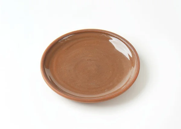 Yuvarlak kahverengi yemek tabağı — Stok fotoğraf