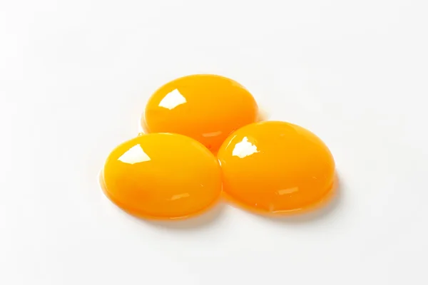 Raw egg yolks — Stock Photo, Image