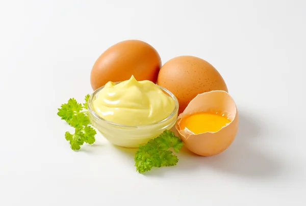 Bowl of egg mayonnaise — Stock Photo, Image