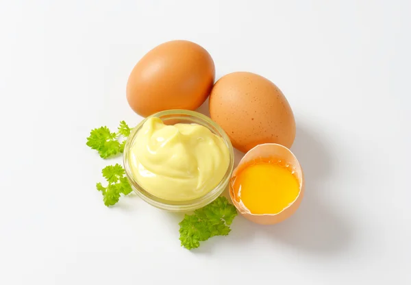 Tál tojás majonéz — Stock Fotó