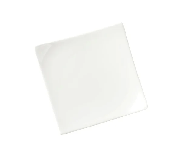 Square white porcelain plate — Stock Photo, Image