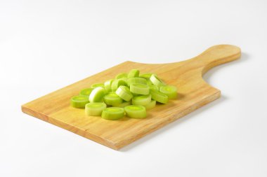 Taze pırasa dilimleri