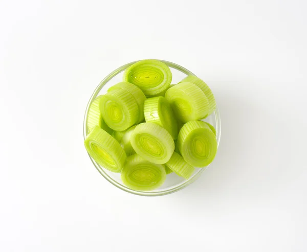 Fresh leek slices — Stock Photo, Image