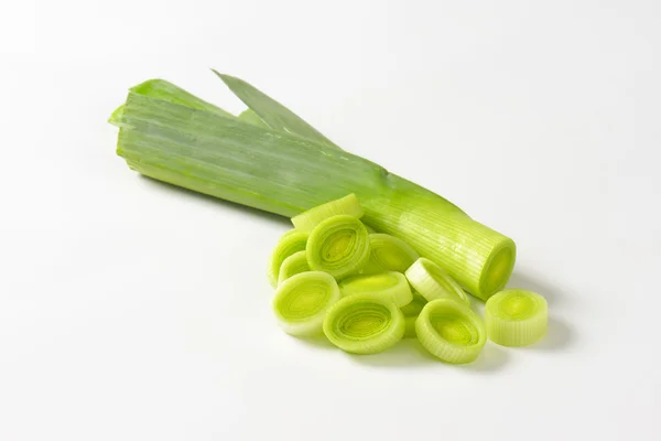 Fresh leek slices — Stock Photo, Image