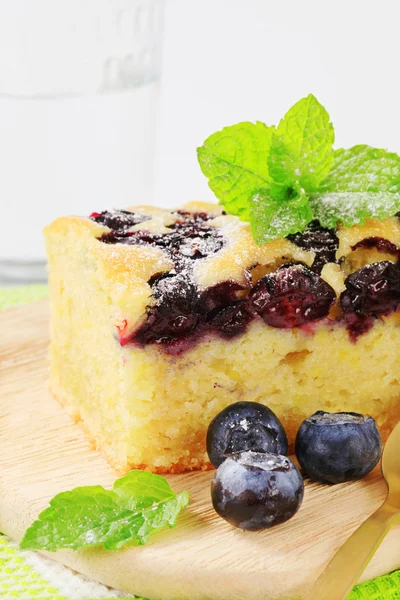 Blueberry cake slice — Stock Photo, Image