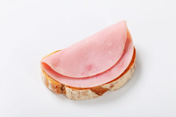 Bread with ham — Stock Photo, Image