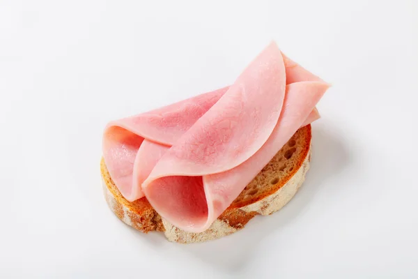 Bread with ham — Stock Photo, Image