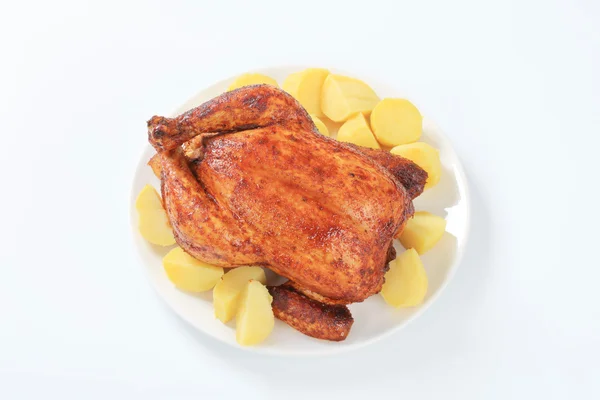 Pollo arrosto marinato con patate — Foto Stock