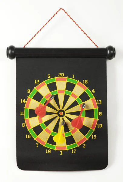 Dartboard with magnetic darts — Stock Photo, Image