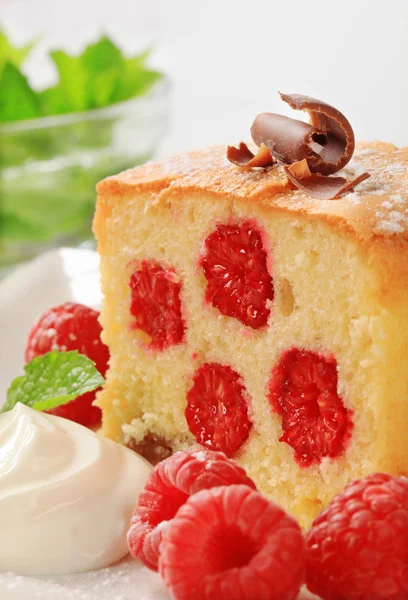 Raspberry sponge cake — Stock Photo, Image