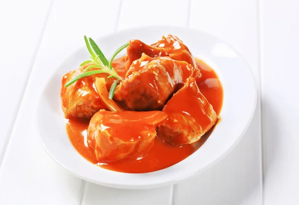 Schweinefleisch in Tomatensauce — Stockfoto