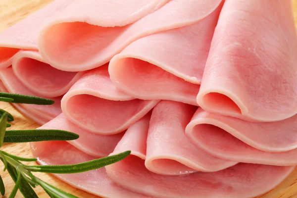 Thin slices of ham — Stock Photo, Image