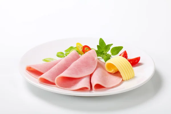 Thin slices of ham — Stock Photo, Image