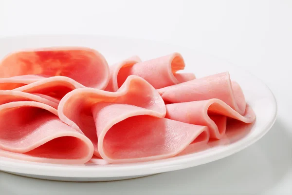 Rodajas delgadas de jamón — Foto de Stock