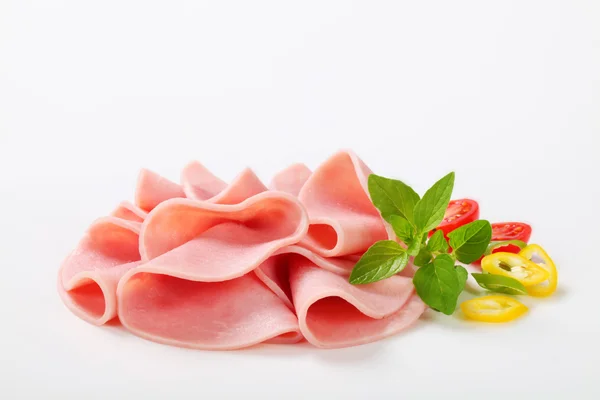 Thin slices of ham — Stock Photo, Image