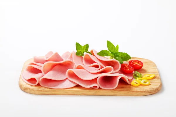 Dunne plakjes ham — Stockfoto