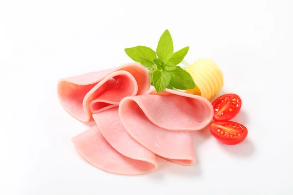 Thin slices of ham — Stock Photo, Image